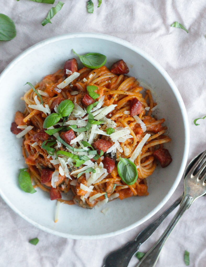 spaghetti med chorizo