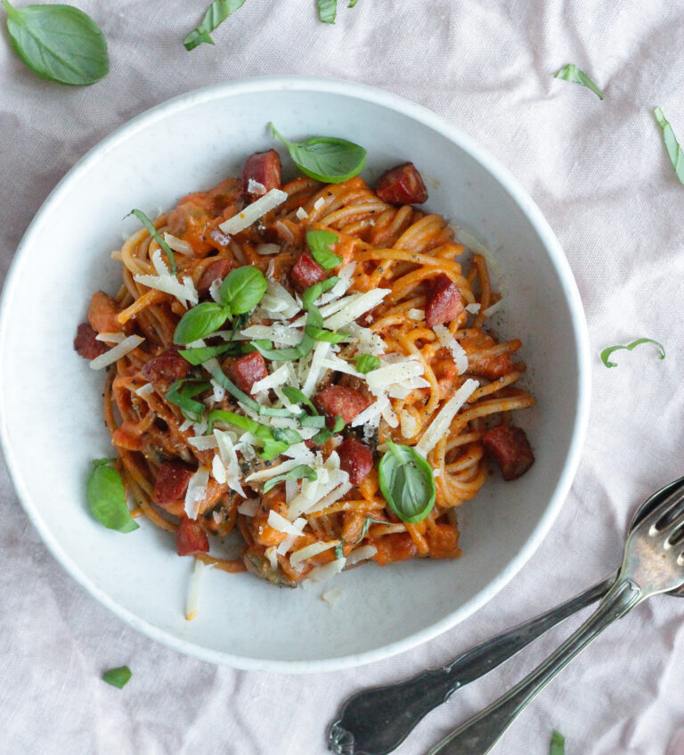 spaghetti med chorizo
