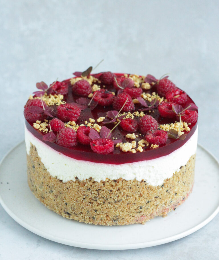 cheesecake med hindbær